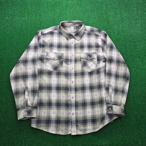 Hurley Flannel Shirt Mens XL Plaid Button Up Long Sleeve Skater Hiking Casual